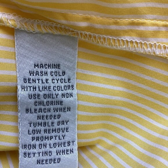 Jones Wear Sport Career Blouse Women's Long Sleeve Yellow Striped Size Medium - Picture 4 of 5